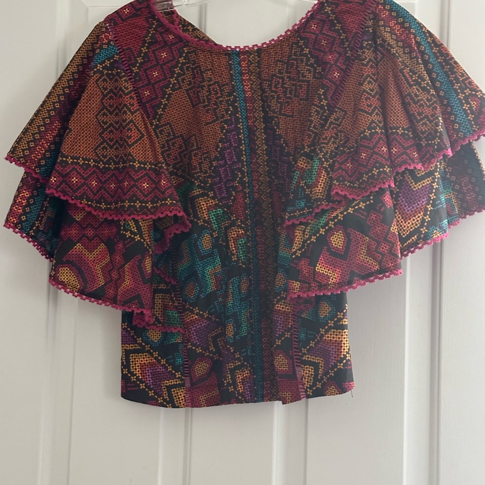FARM Rio Multicolor Ruffle Blouse
